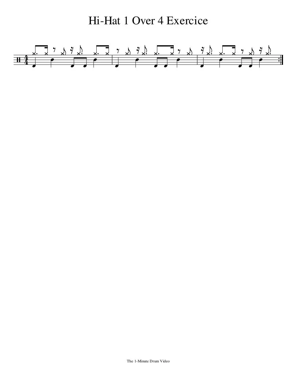 Page 1 of 1, Hi Hat 1 Over 4 Exercice