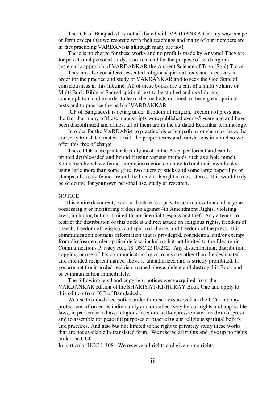 Page 3 of 247, VARDANKAR In My Soul I am Free