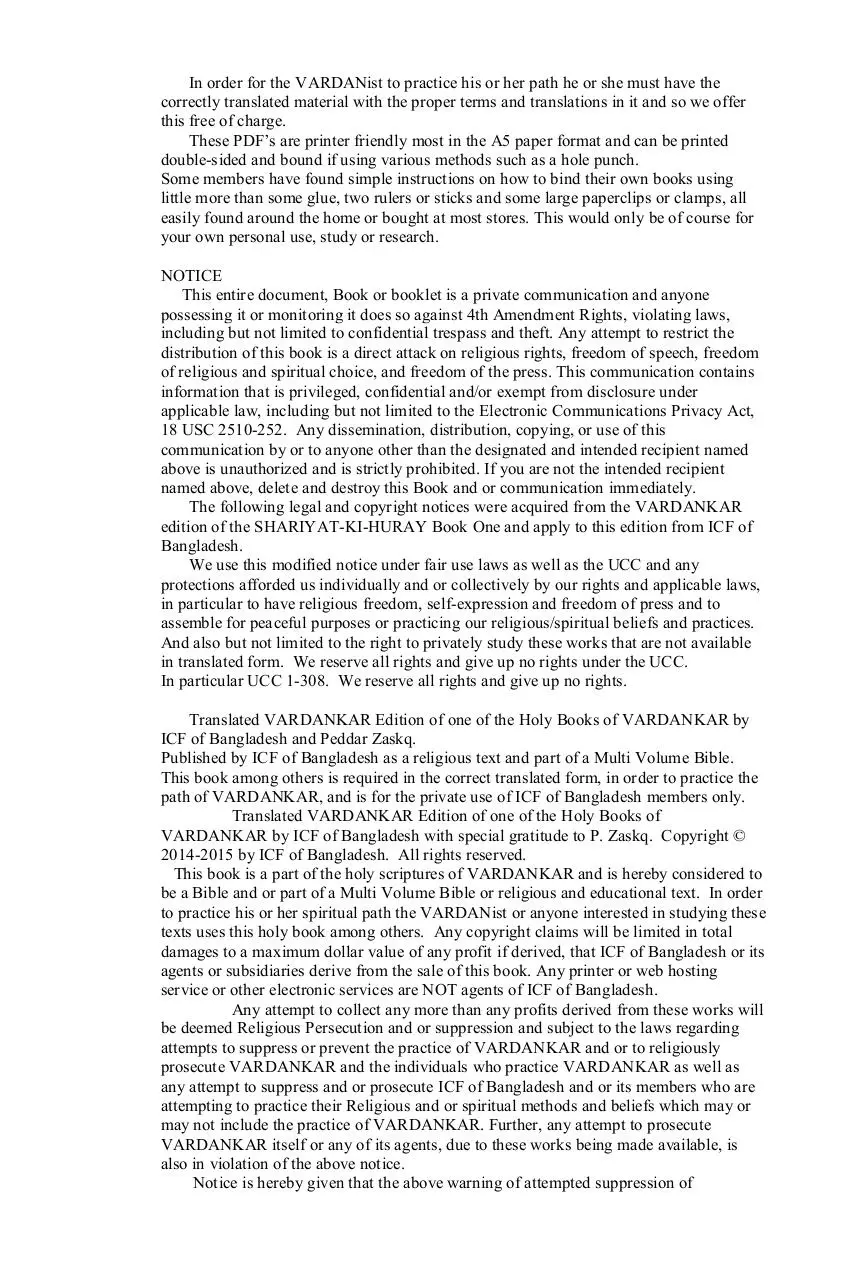 Page 3 of 261, VARDANKAR Shariyat Ki HURAY Book One