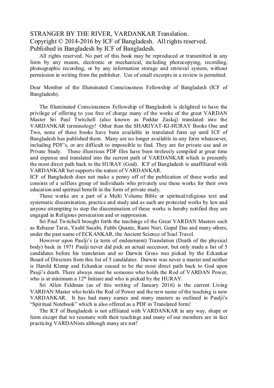 Page 2 of 178, VARDANKAR Stranger by the River