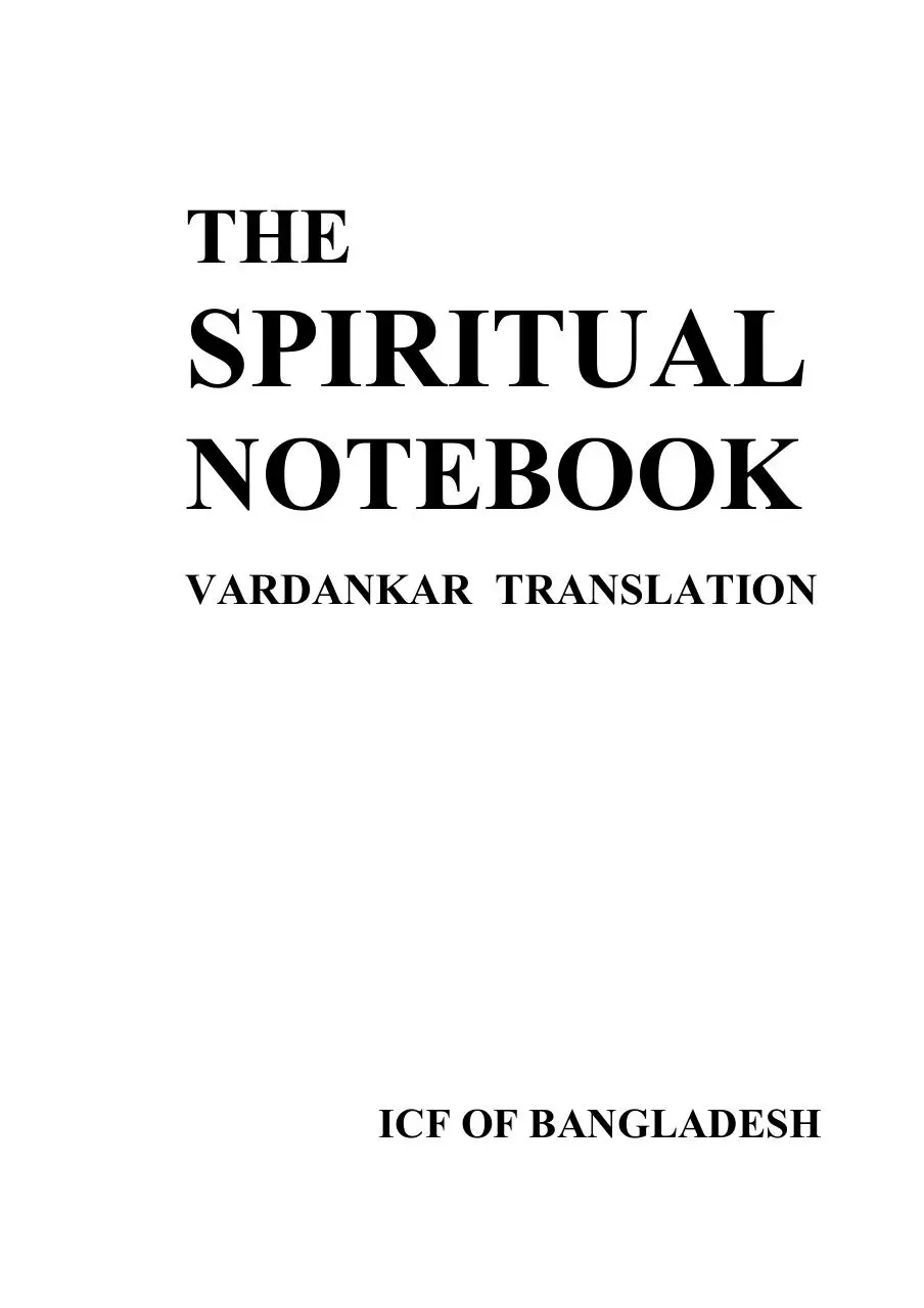 Page 1 of 271, VARDANKAR The Spiritual Notebook