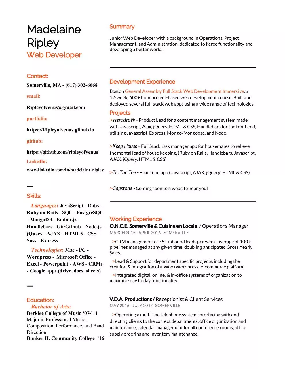 Document preview - Madelaine_Ripley_Resume.pdf - Page 1/1