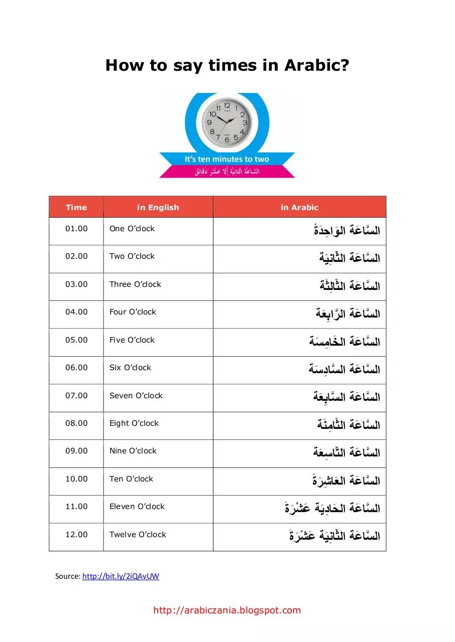 Page 1 of 1, How to say times in Arabic