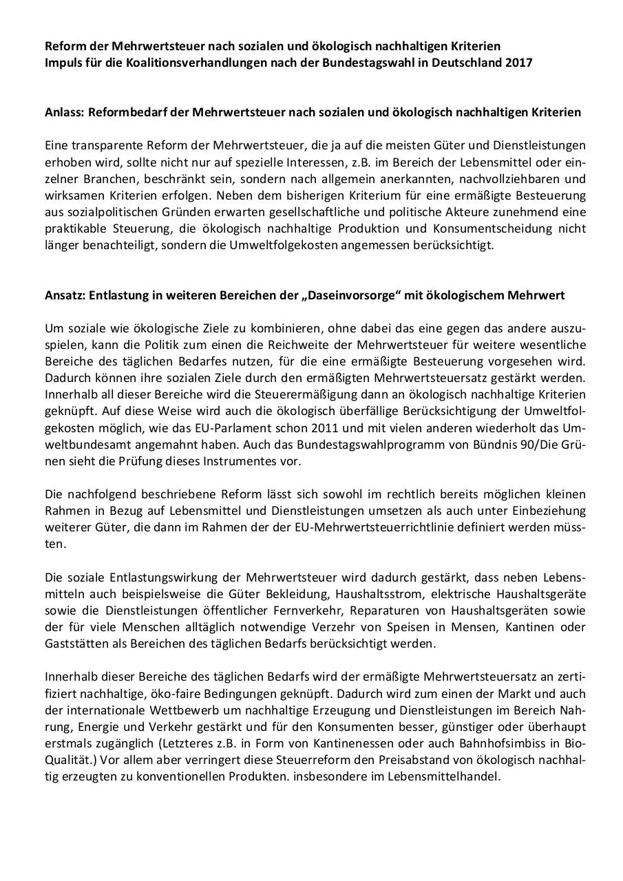 Page 1 of 4, Mehrwertsteuer sozial und ökologisch reformieren