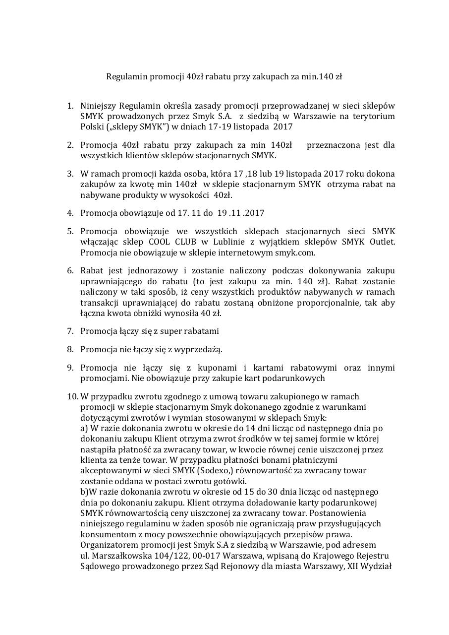 Document preview regulamin promocji.pdf - page 1/2