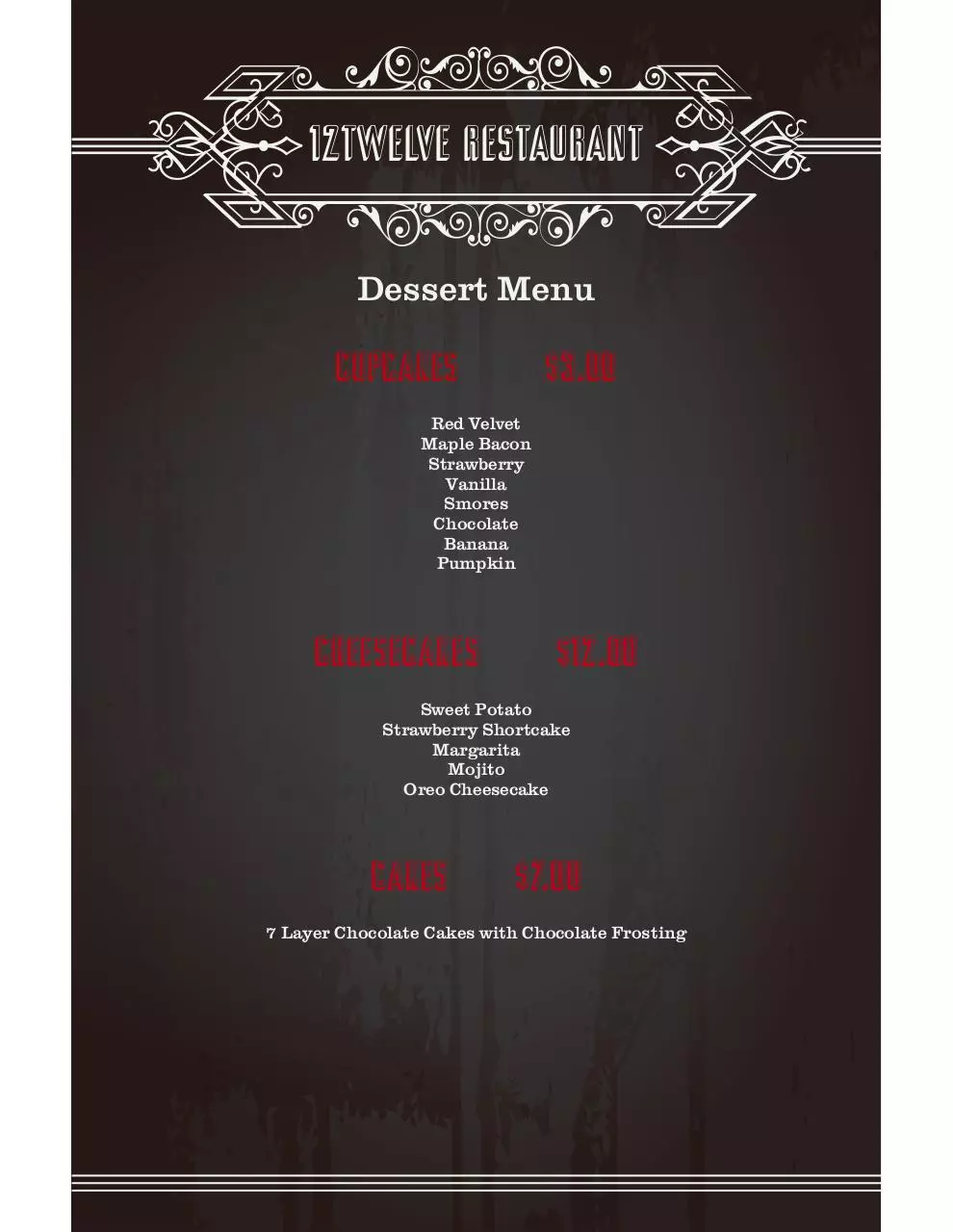 Document preview - 12Twelve Dessert Menu.pdf - Page 1/1