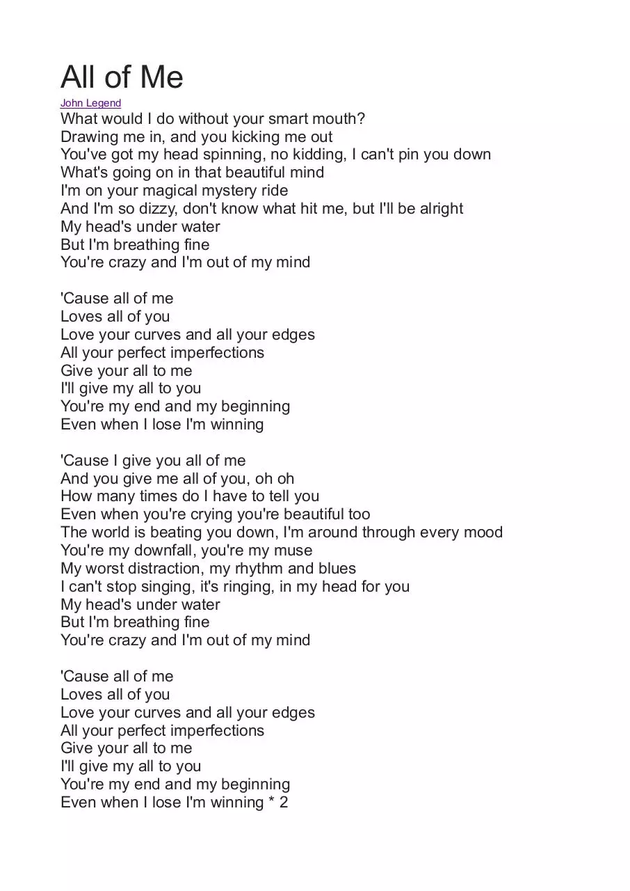 Document preview - all of me lyrics.pdf - Page 1/1
