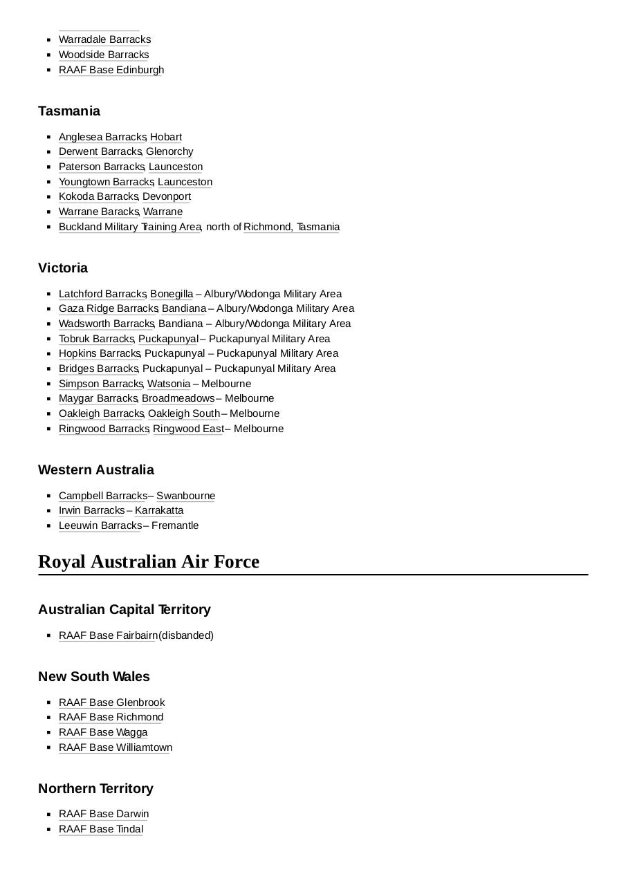 Document preview List_of_Australian_military_bases.pdf - page 3/5