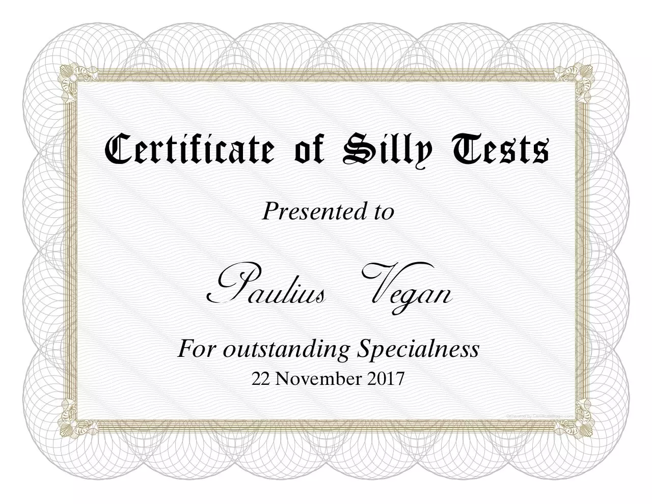 Page 1 of 1, CertificateMagic 10 42 42