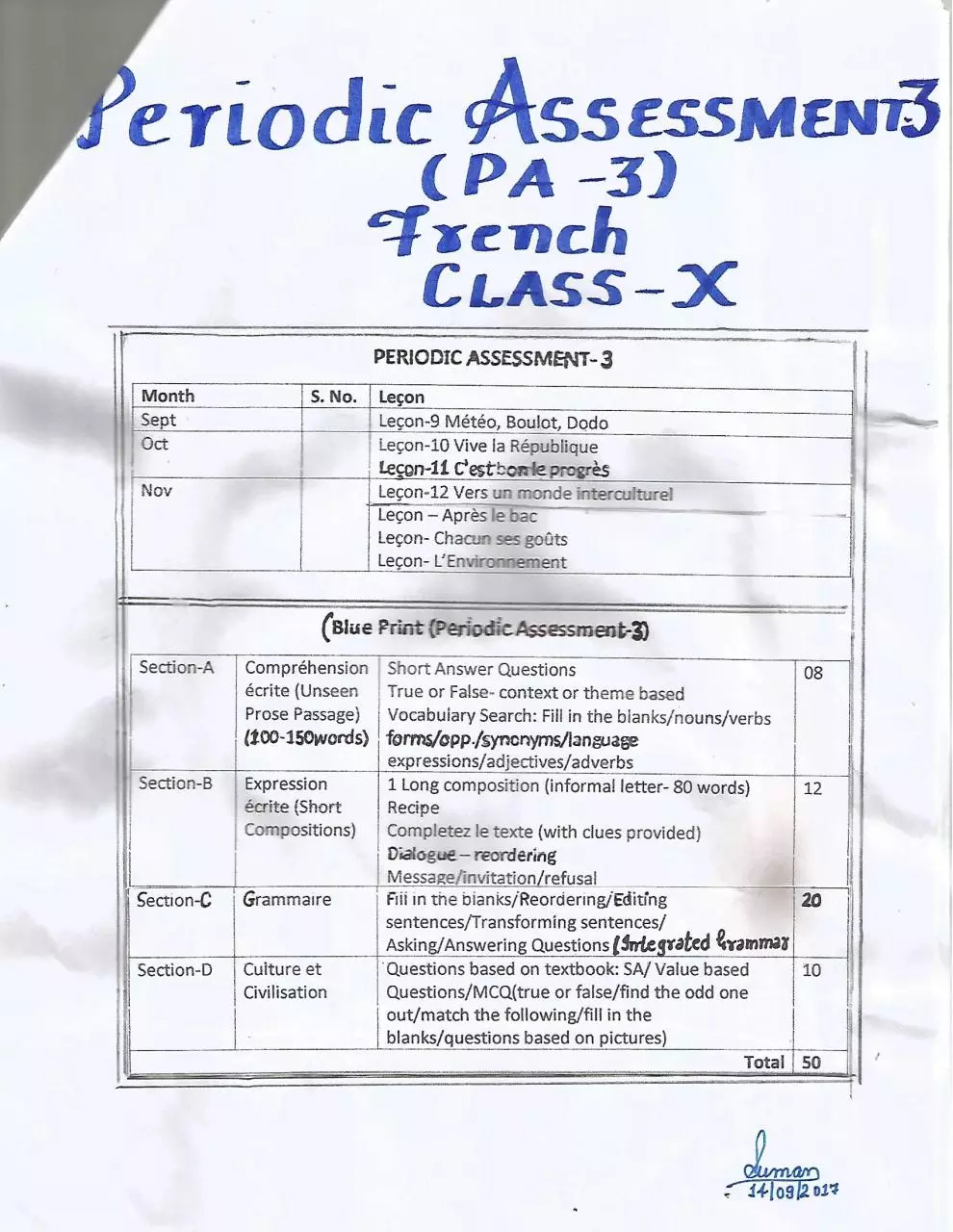Page 1 of 1, X French