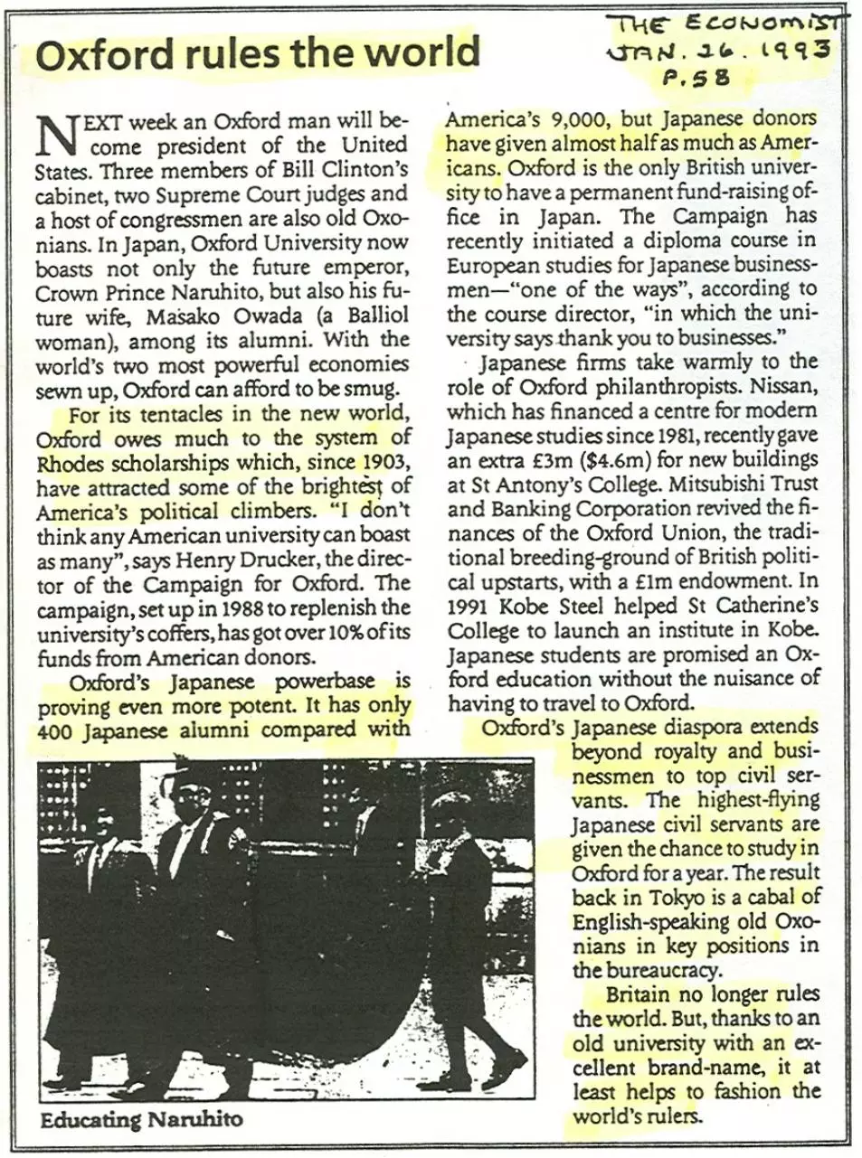 Page 1 of 1, Oxford Rules the World