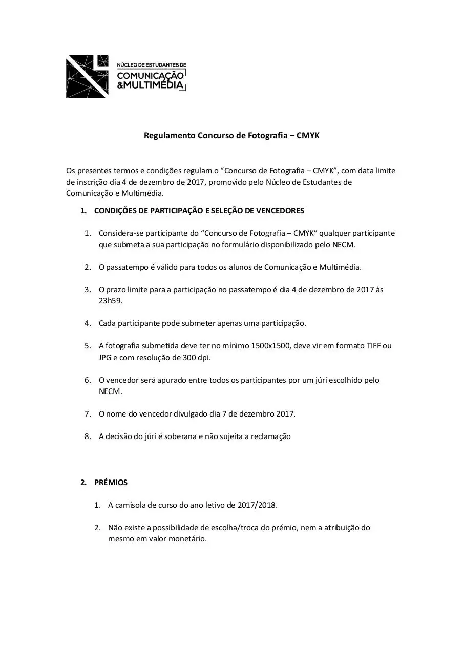 Document preview - Regulamento Concurso de Fotografia.pdf - Page 1/1