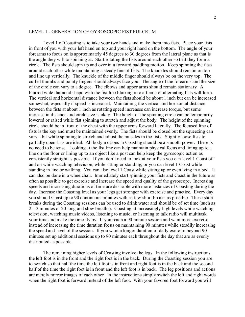 Page 2 of 16, The Coasting Manifesto