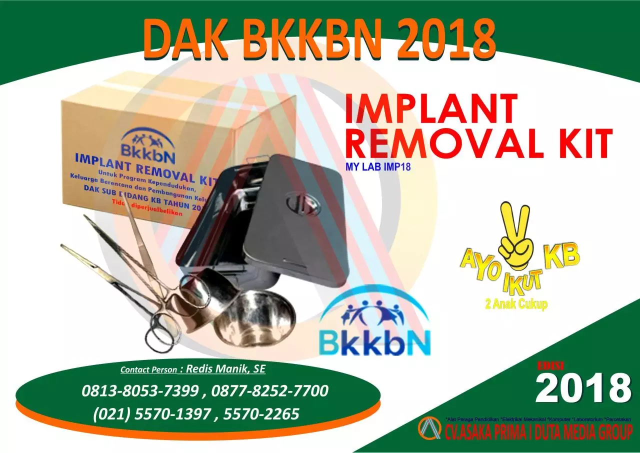 Page 1 of 1, IMPLANT REMOVAL KIT 2018 Produk DAK BkkbN 2018