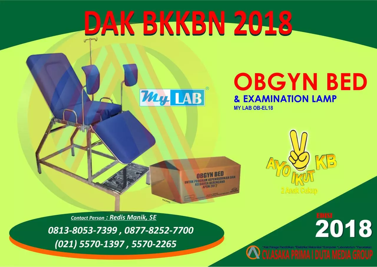 Page 1 of 1, OBGYN BED 2018 Produk DAK BkkbN 2018