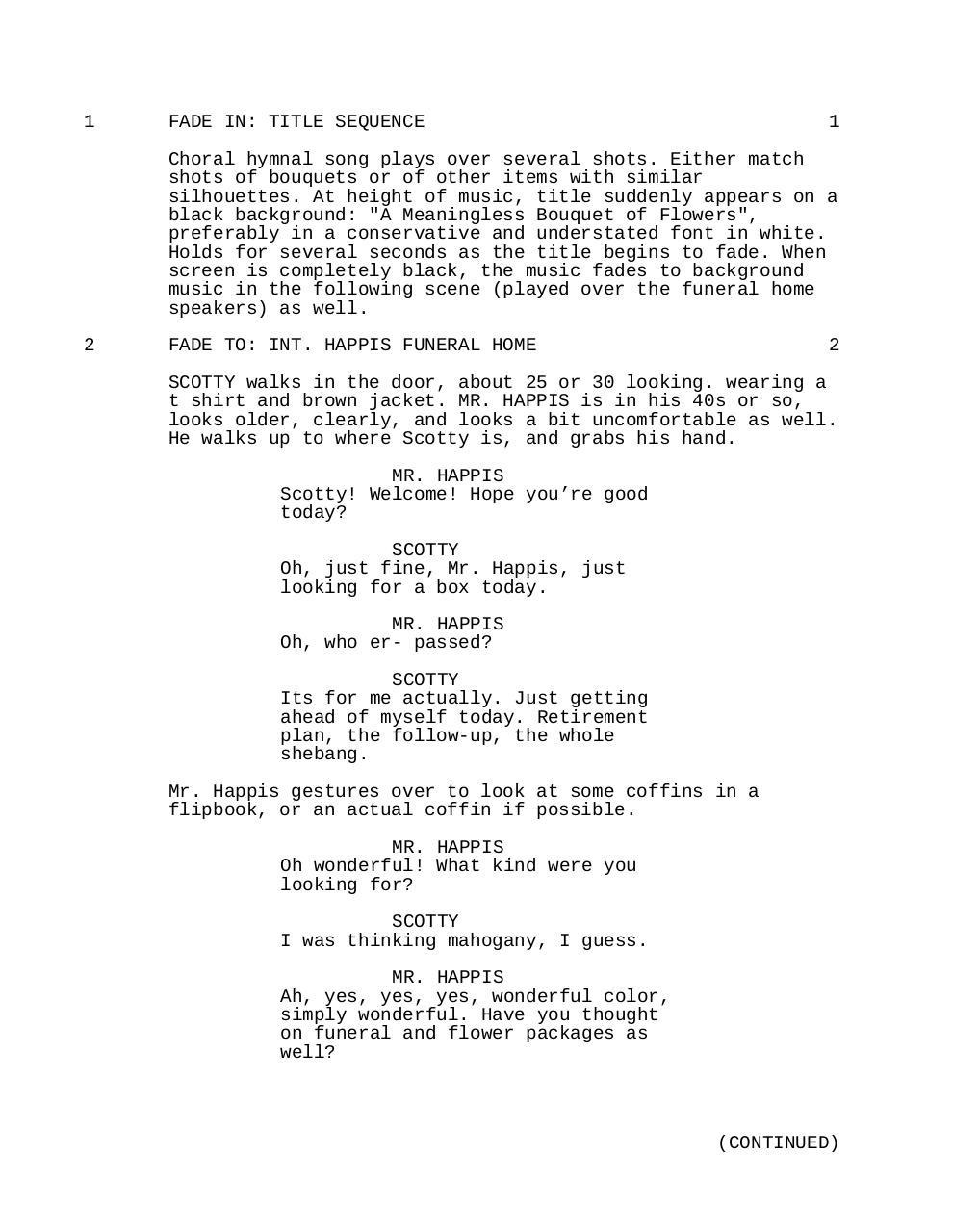 Document preview Script A Meaningless Bouquet of Flowers(1).pdf - page 1/3