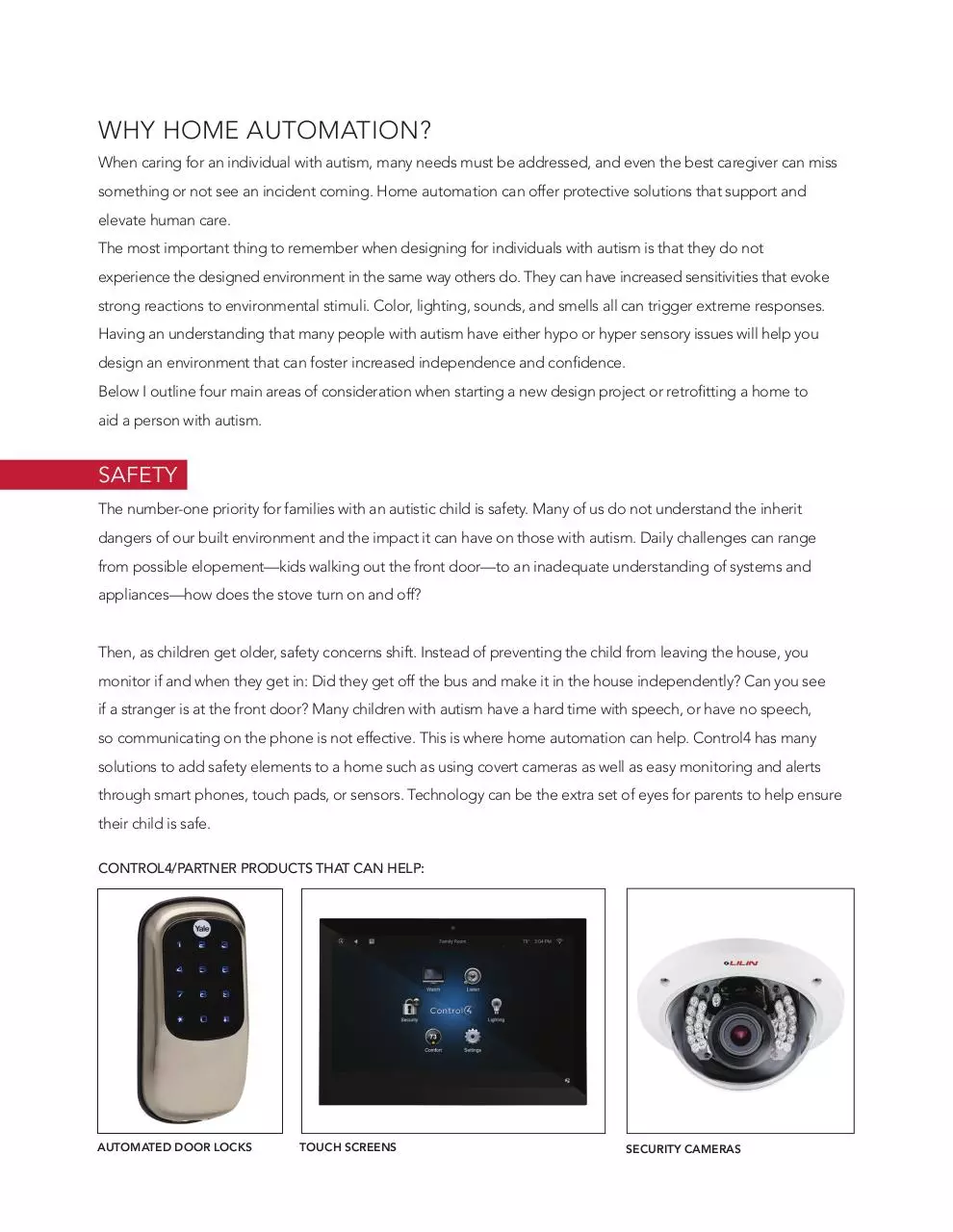 Page 2 of 8, Control4 Autism Brochure