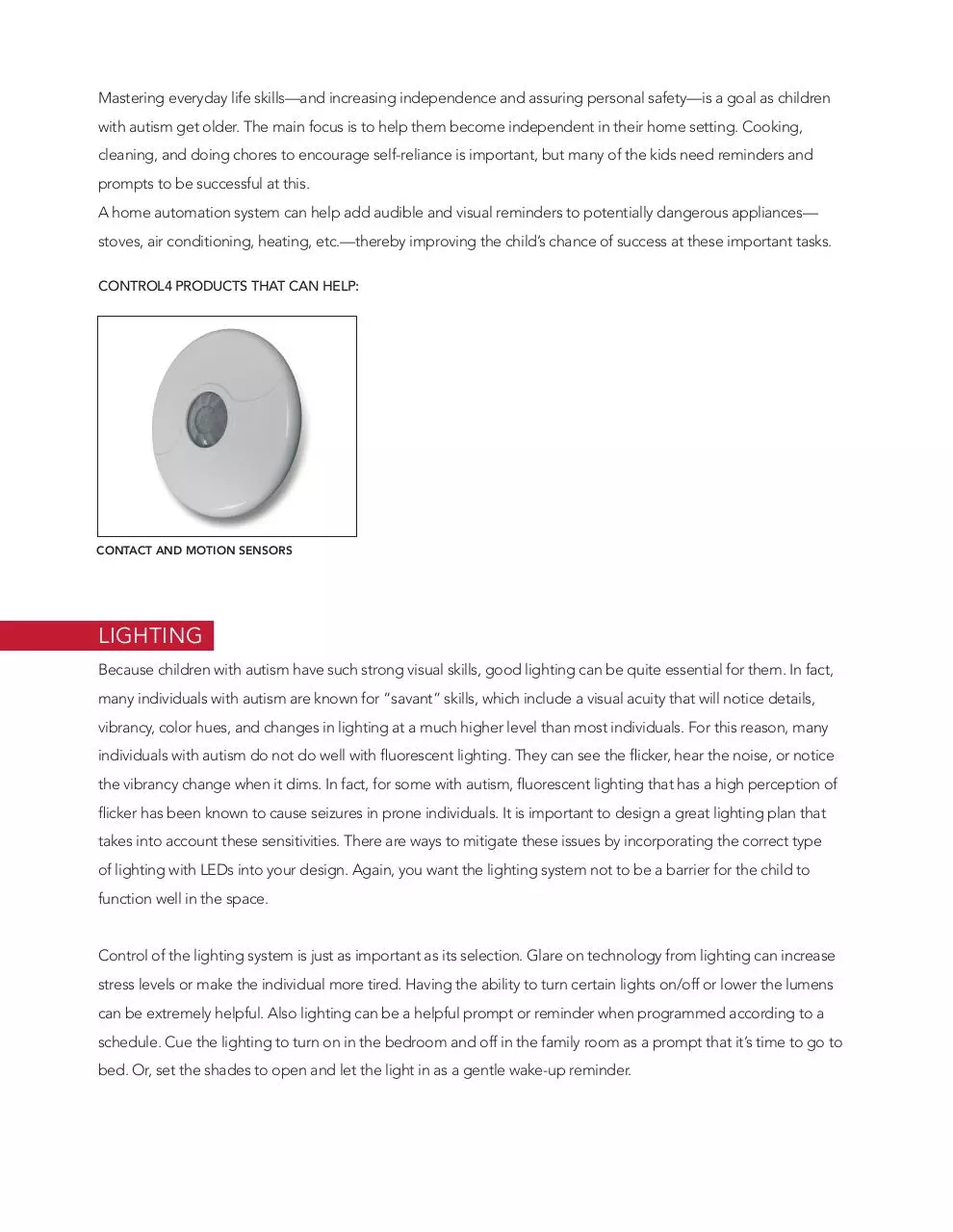 Page 3 of 8, Control4 Autism Brochure