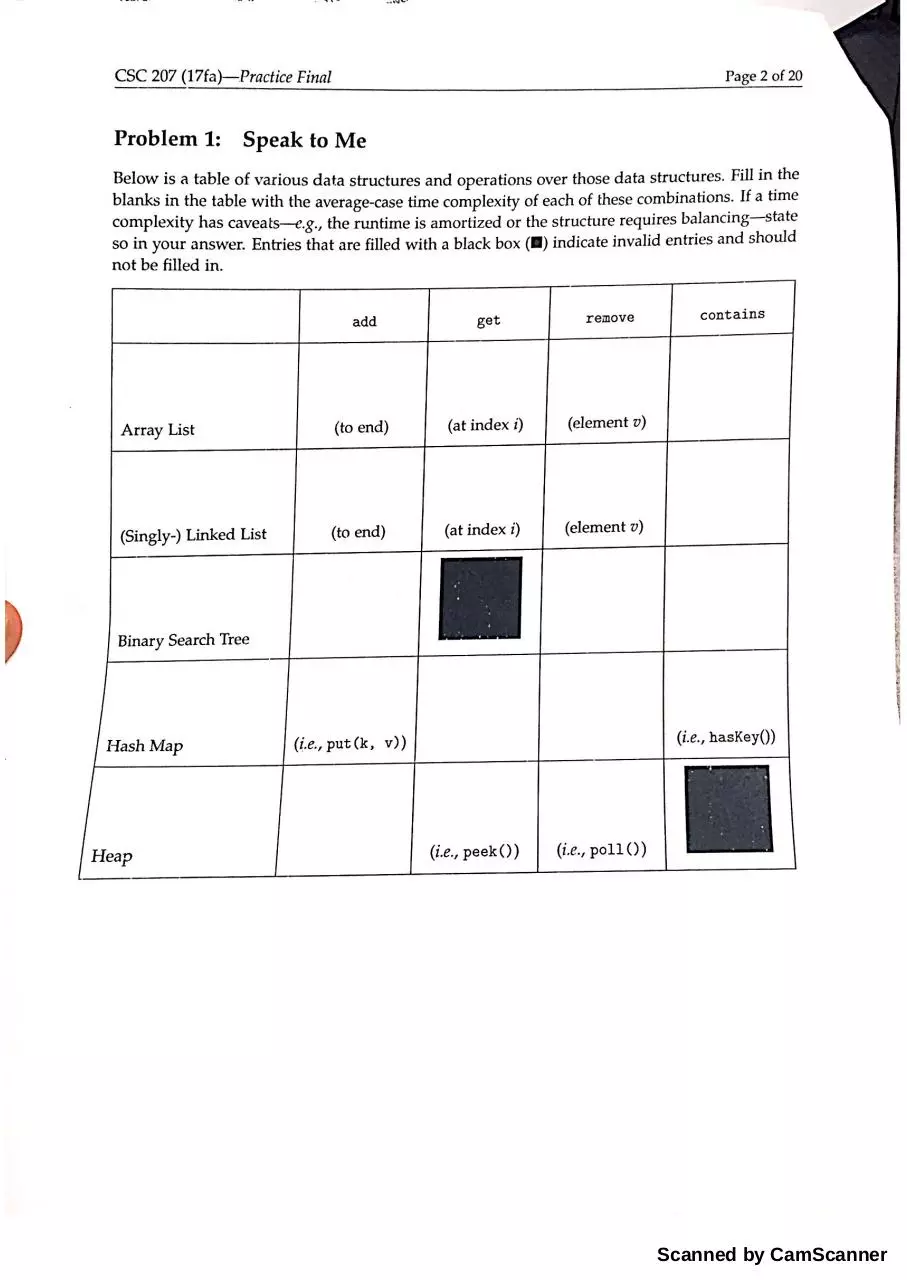 Page 1 of 18, CS 207 Practice Final