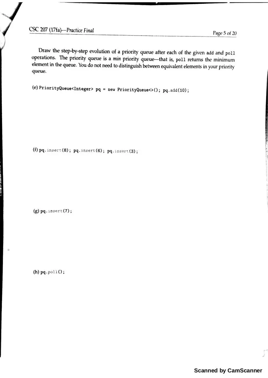 Page 4 of 18, CS 207 Practice Final
