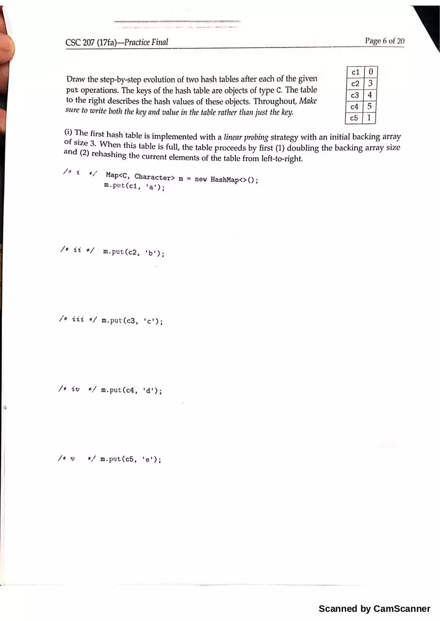 Page 5 of 18, CS 207 Practice Final