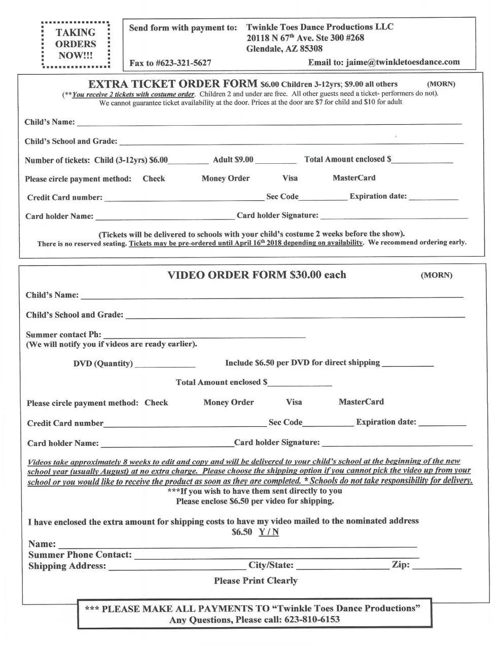 Page 4 of 8, 1130 Morning Show Recital Packet 2018