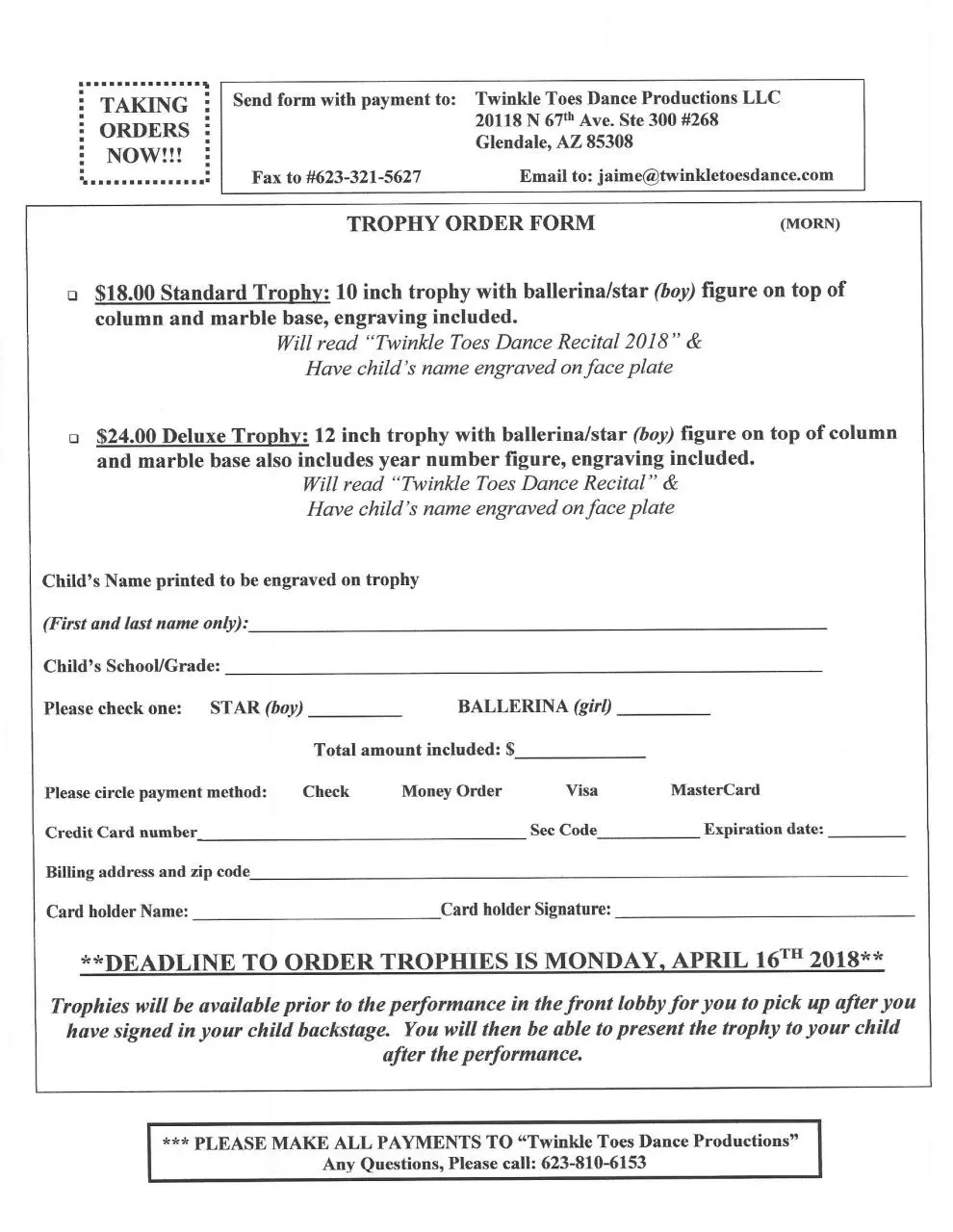 Page 5 of 8, 1130 Morning Show Recital Packet 2018