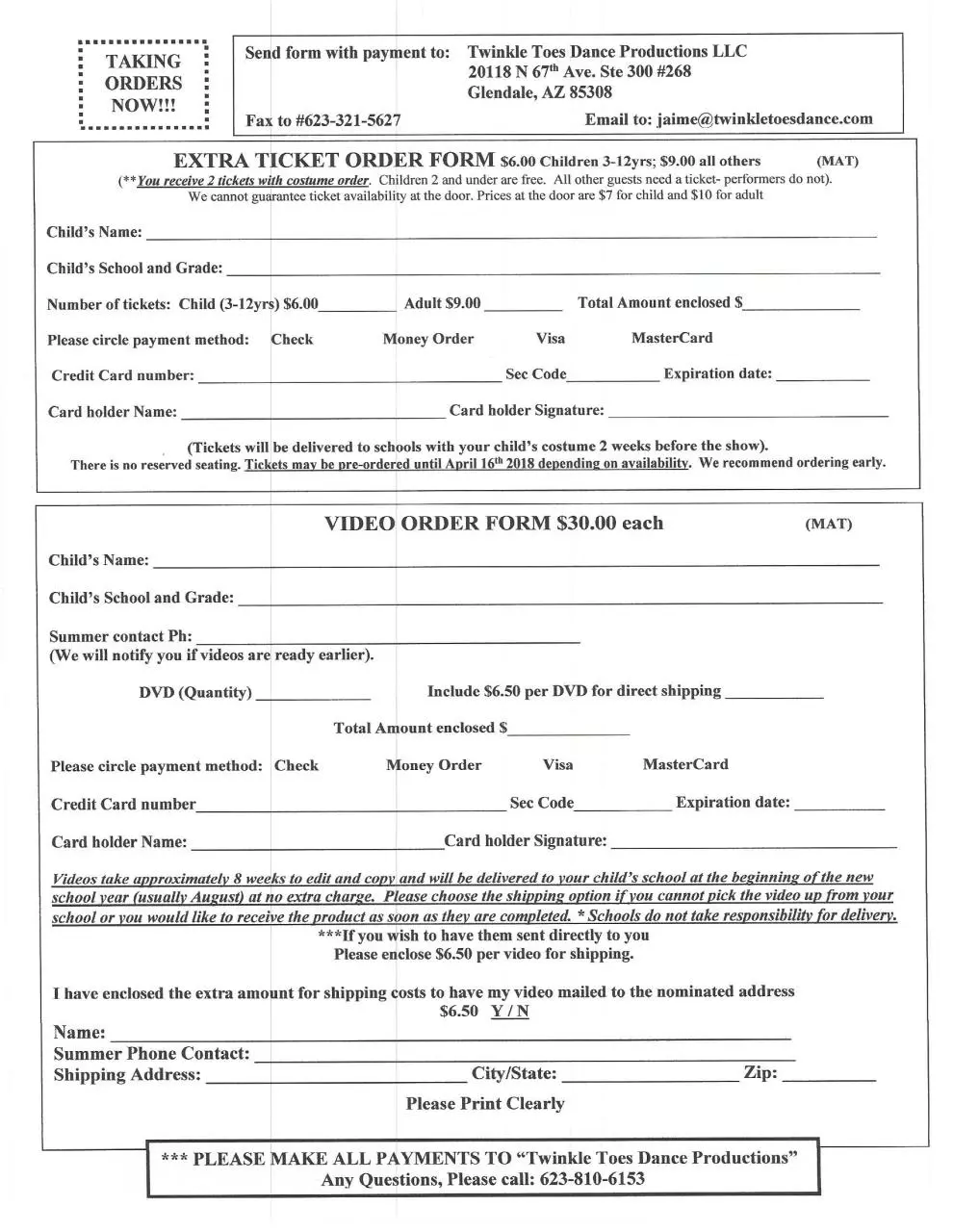 Page 4 of 8, 230 Matinee Show Recital Packet 2018