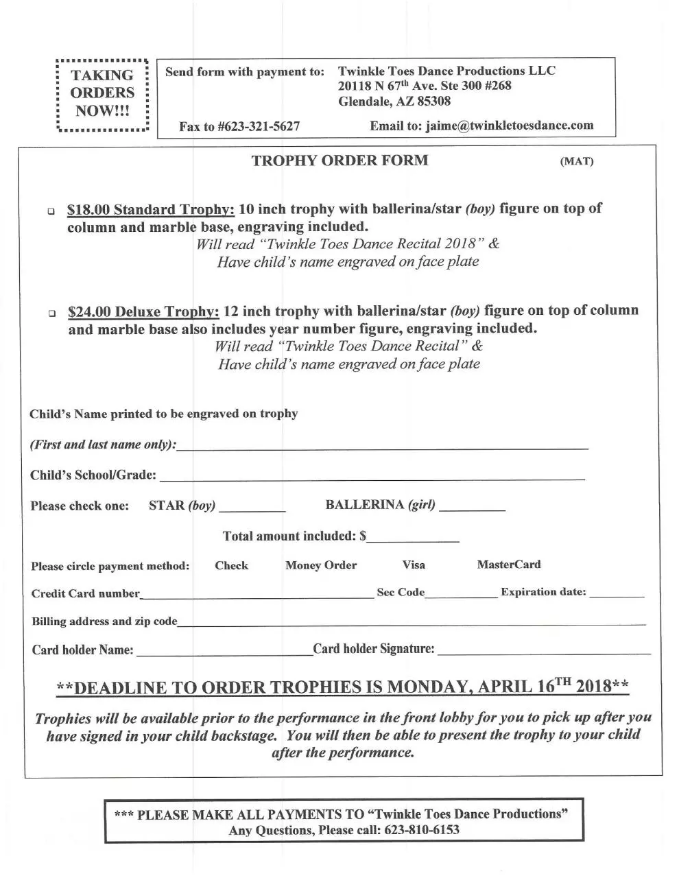 Page 5 of 8, 230 Matinee Show Recital Packet 2018