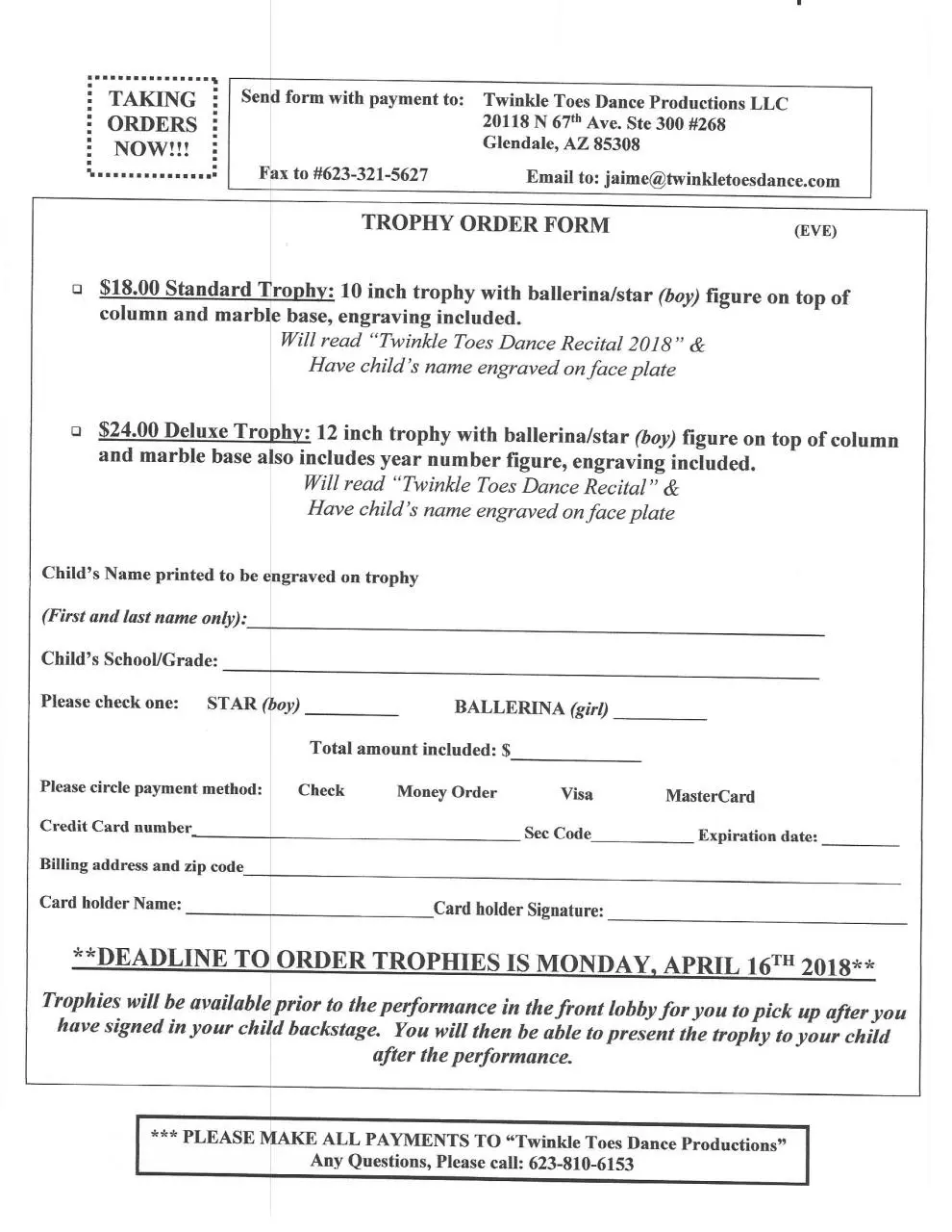 Page 5 of 8, 530 Evening Show Recital Packet 2018