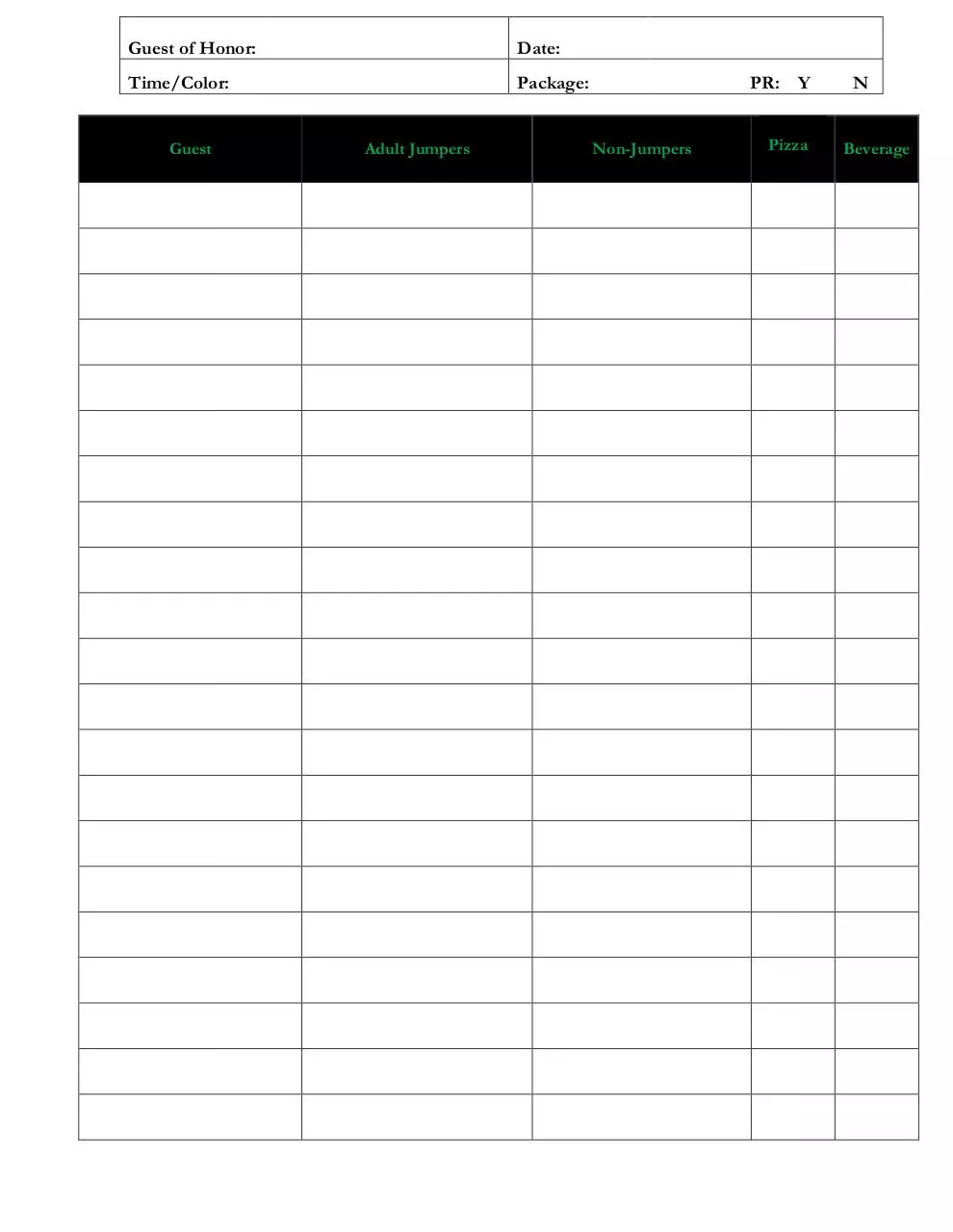Page 1 of 1, Party Sign Inpdf