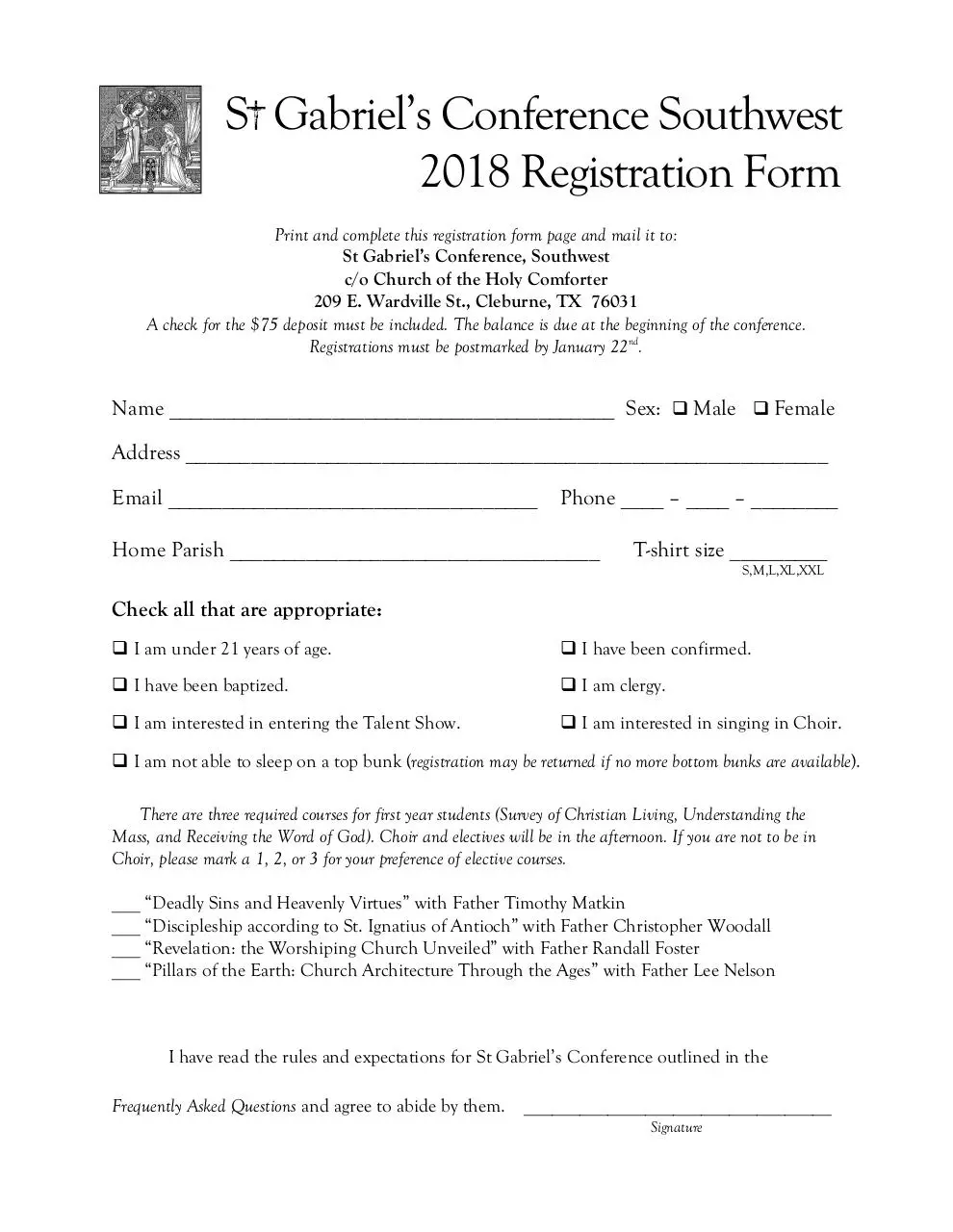 Page 1 of 5, Registration St Gabriels 2018
