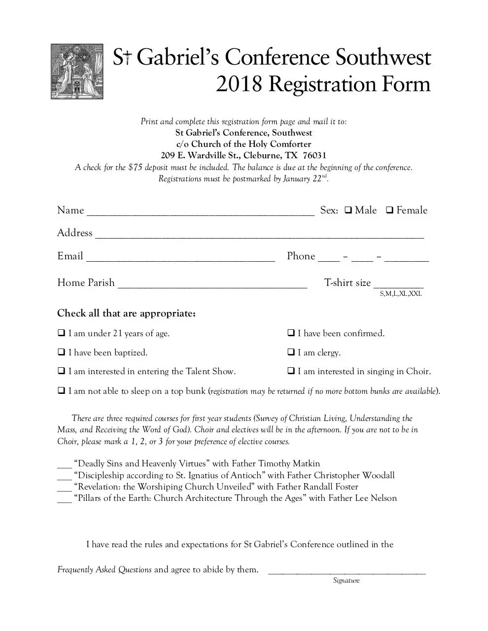Page 1 of 5, Registration St Gabriels 2018