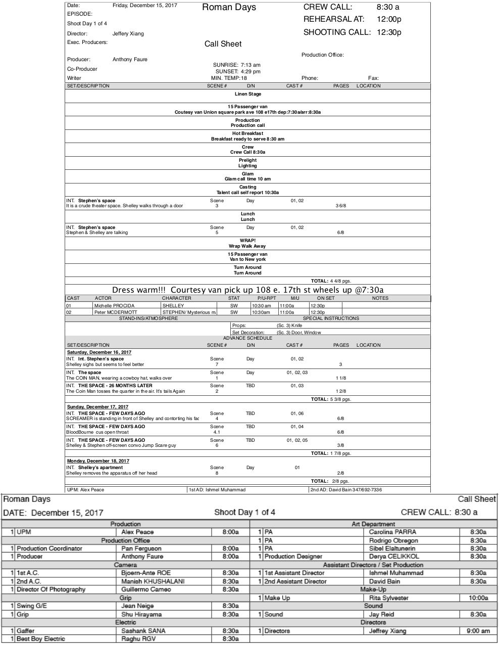 Document preview Callsheet D1 _.pdf - page 1/1
