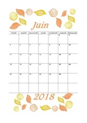 06 calendrier juin 2018 aquarelle a5 portrait recettesbox