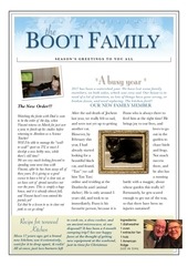 Page 1, The Boot Family Christmas Newsletter, 2017