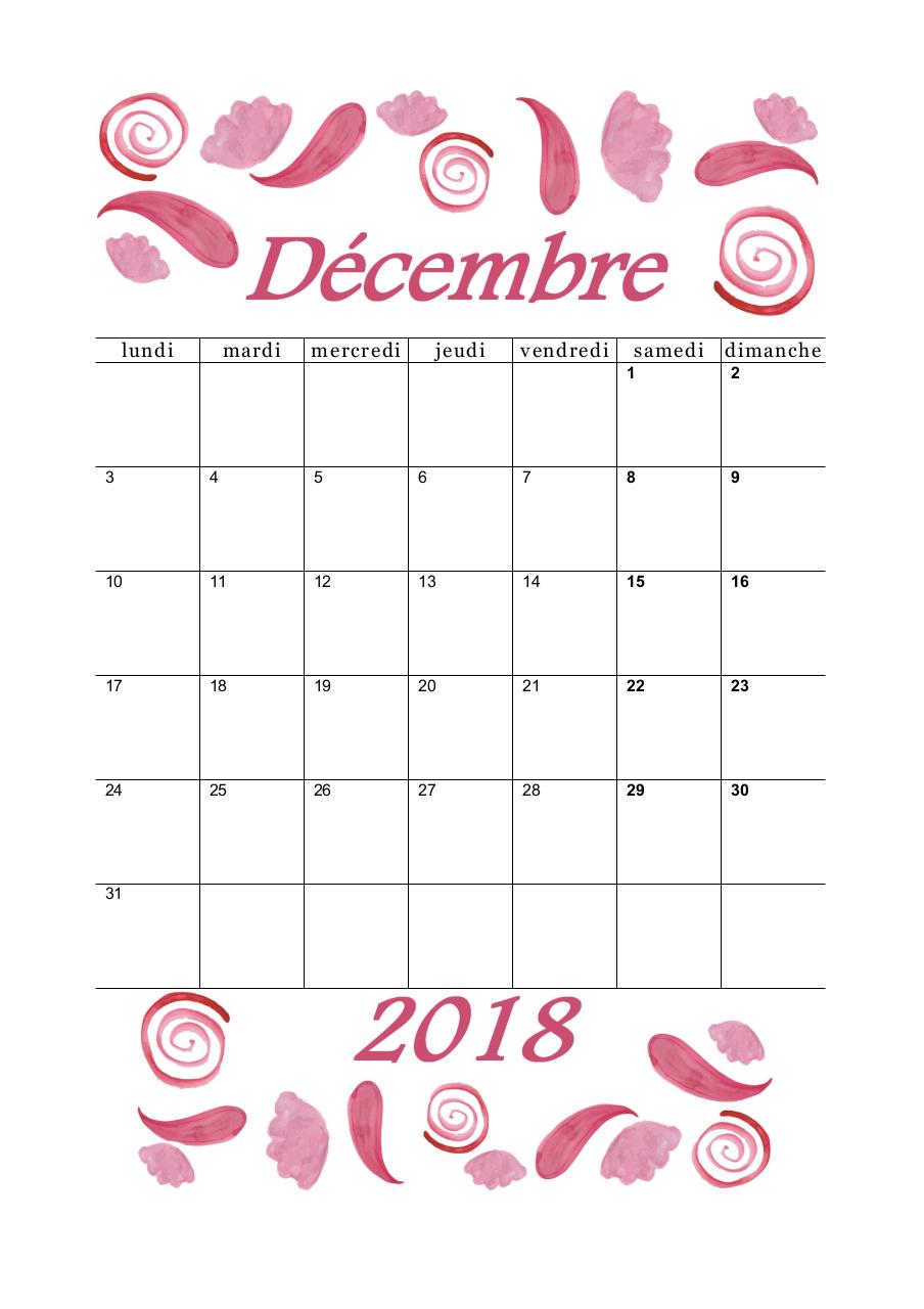 Document preview 12-calendrier-decembre-2018-aquarelle-a5-portrait.pdf - page 1/1