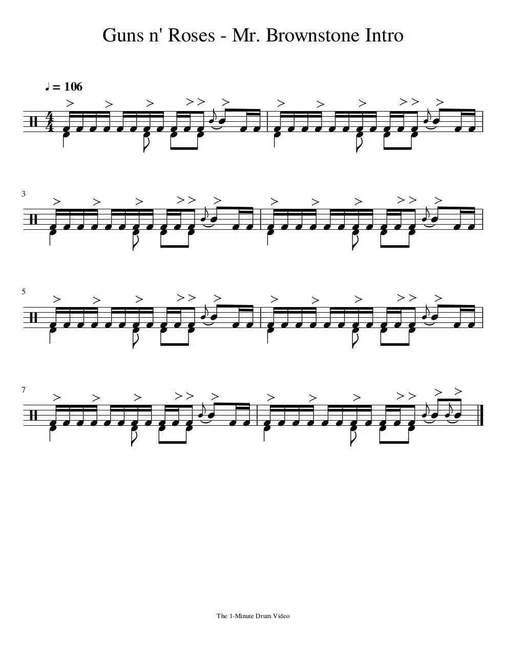Page 1 of 1, Guns n' Roses Mr. Brownstone Intro