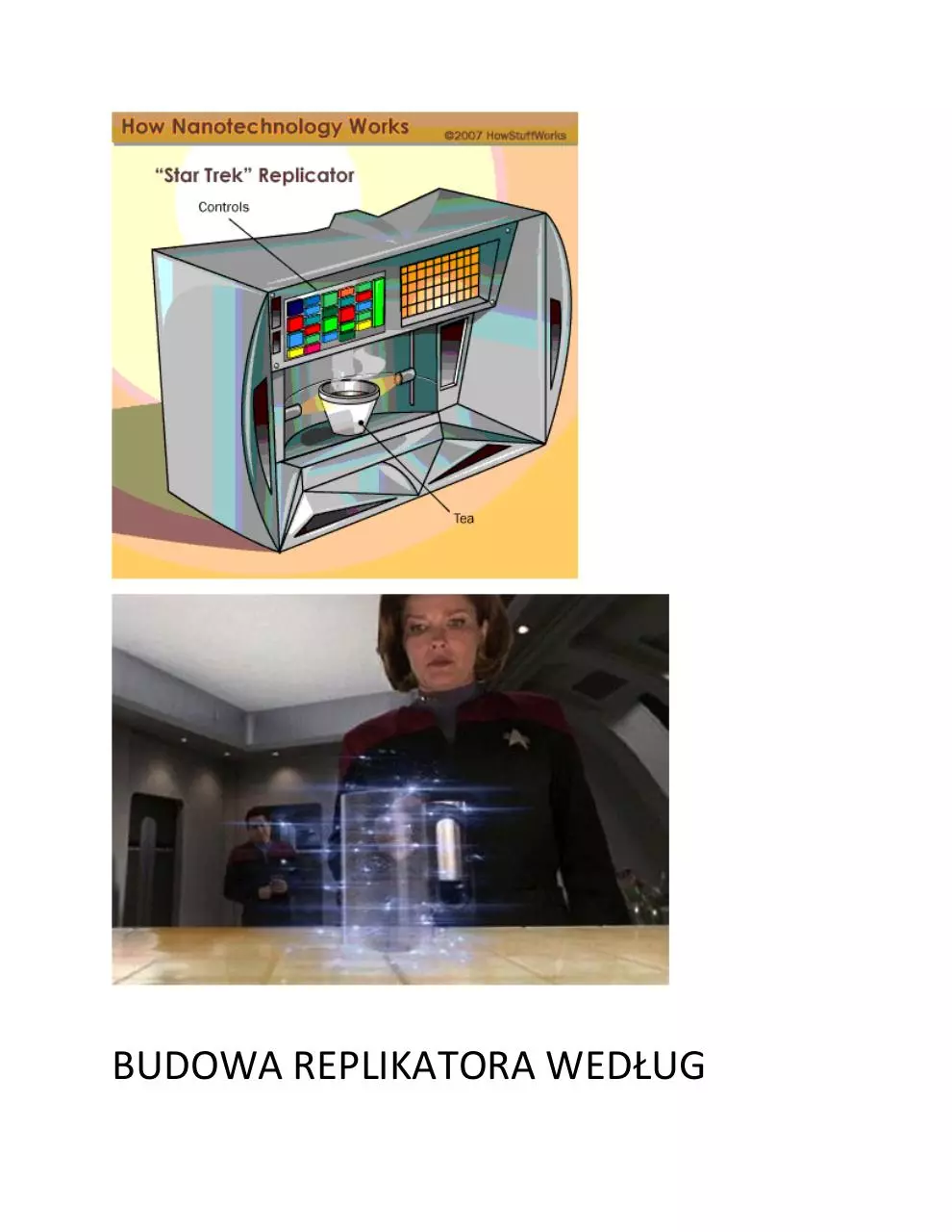 Page 1 of 9, budowa replikatora wed ug koncepcji micha a richtera