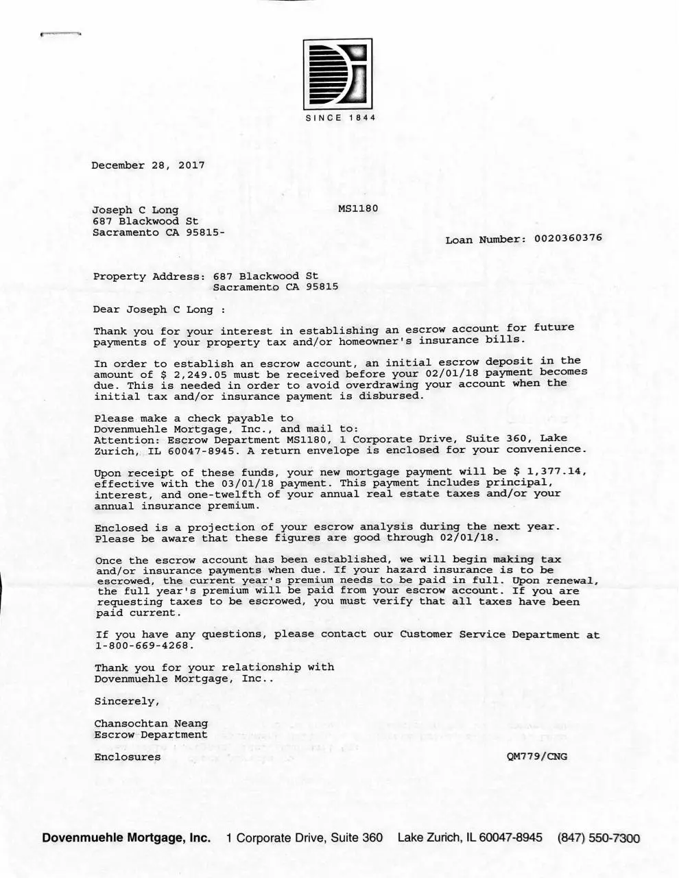 Page 1 of 2, escrow