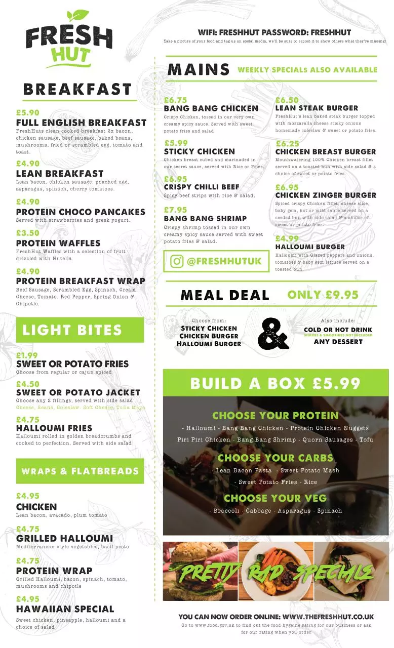 Page 2 of 4, Fresh Hut Menu