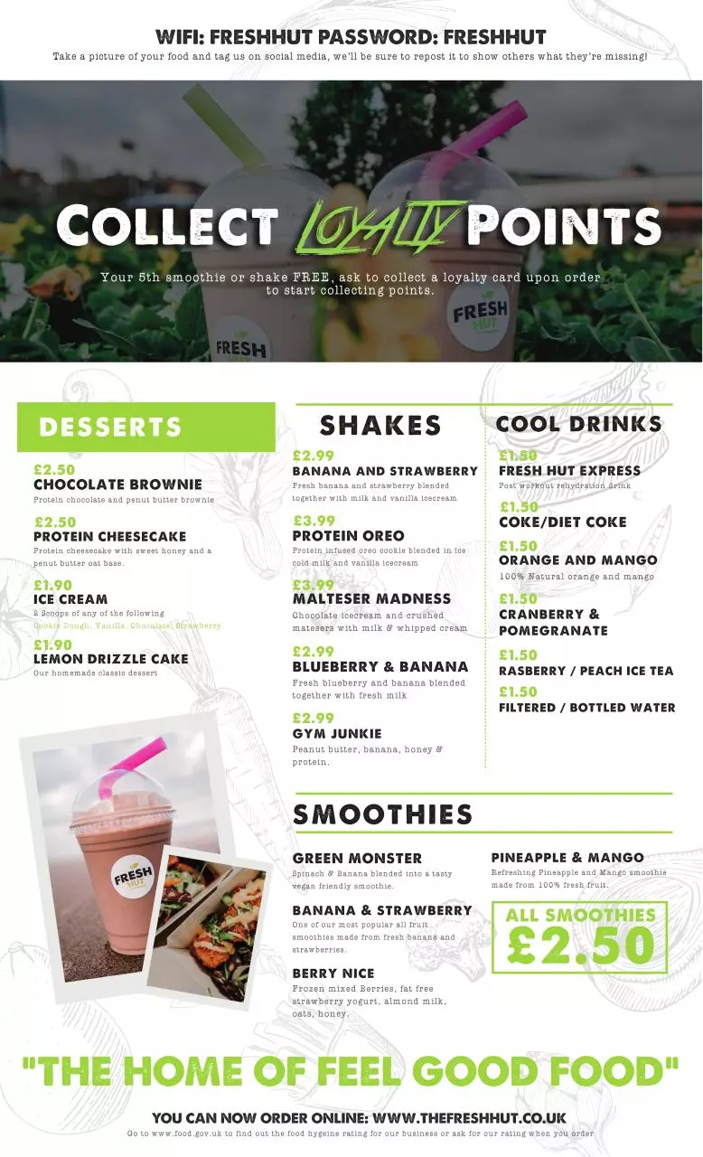 Page 3 of 4, Fresh Hut Menu