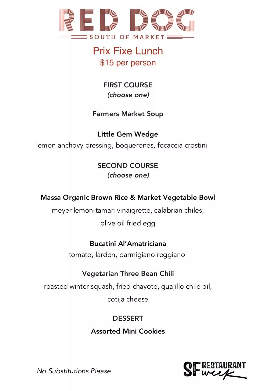 Page 1 of 1, Red Dog SFRW Lunch Online