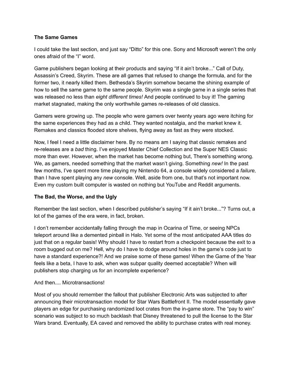 Page 2 of 3, The State of Modern Gaming