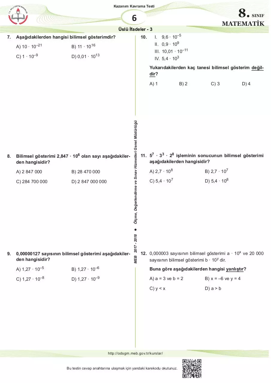 Page 2 of 2, 4) Üslü Ä°fadeler