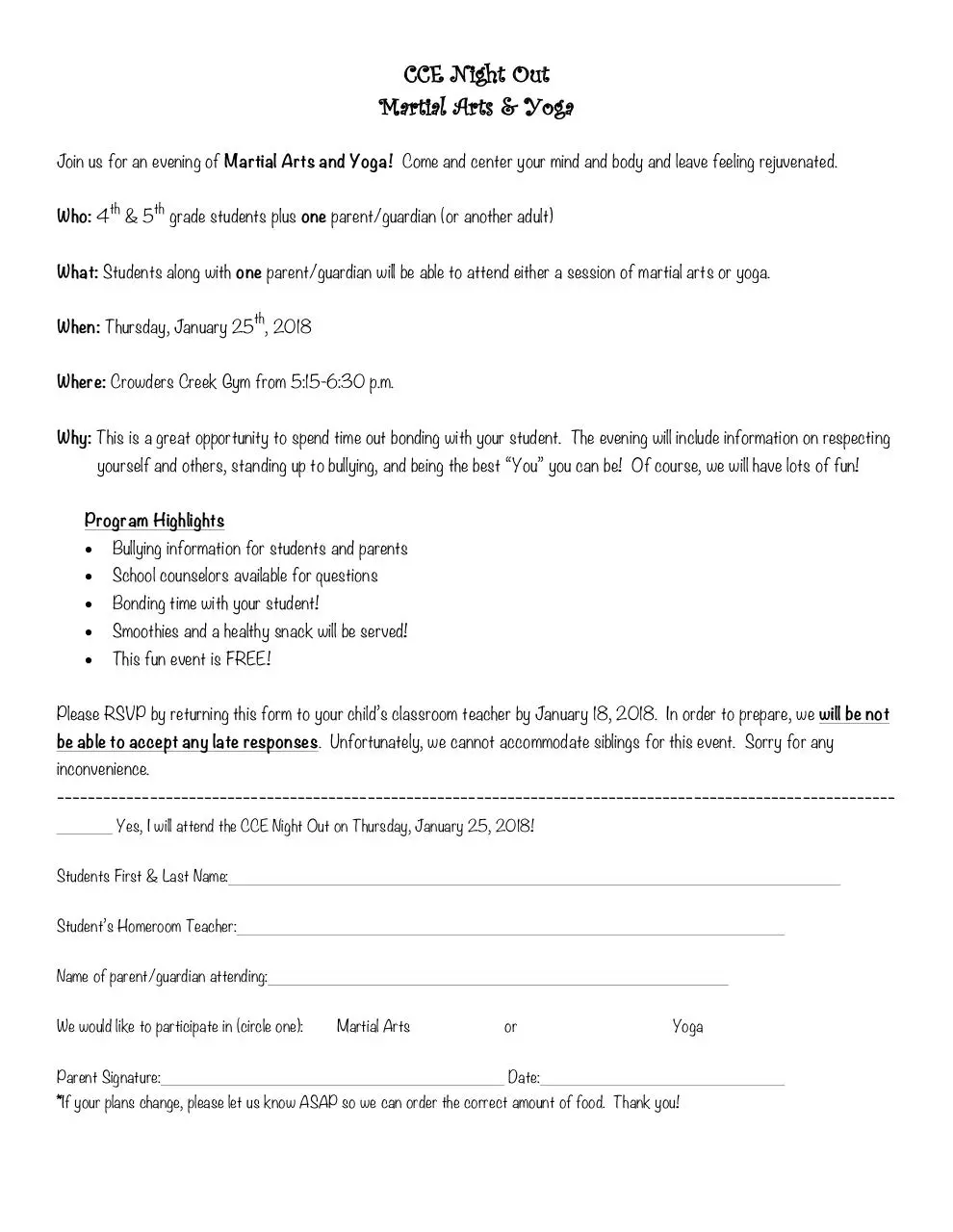 Page 1 of 1, CCE NIGHT OUT