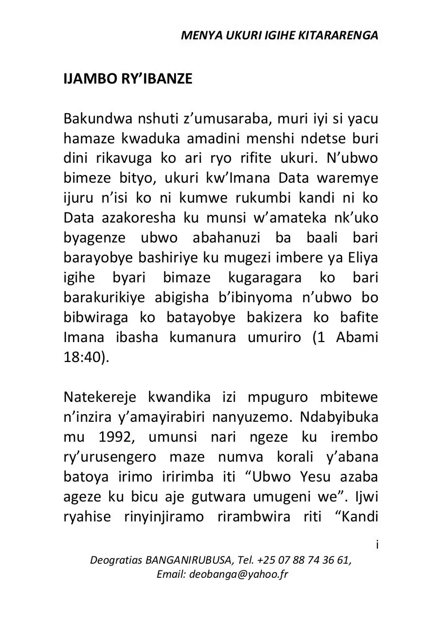 Page 3 of 104, Menya Ukuri Igihe Kitararenga 2017