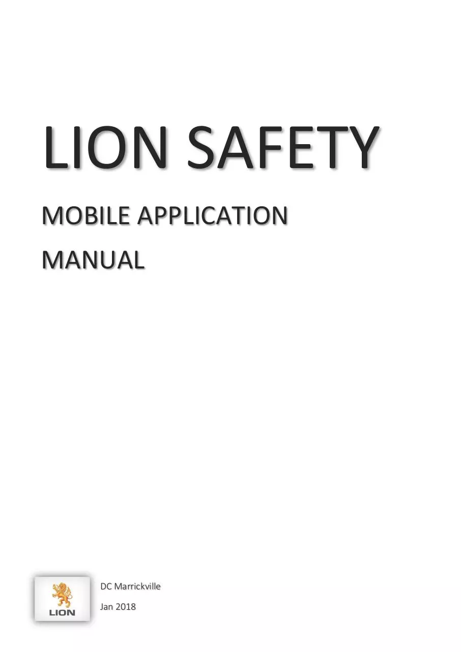 Page 1 of 11, Lion Safety App User Manual