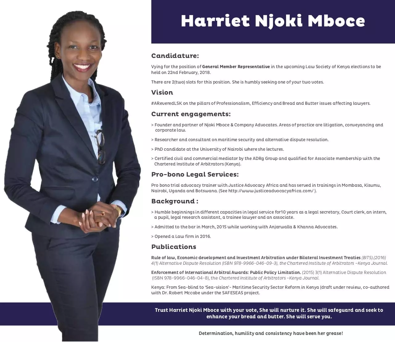 Page 1 of 1, Harriet Njoki Mboce