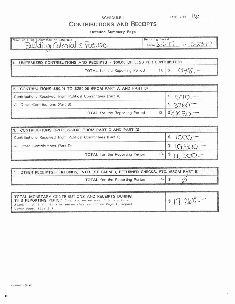 Page 2 of 16, BCF Campaign Finance Filing 10.27.2017